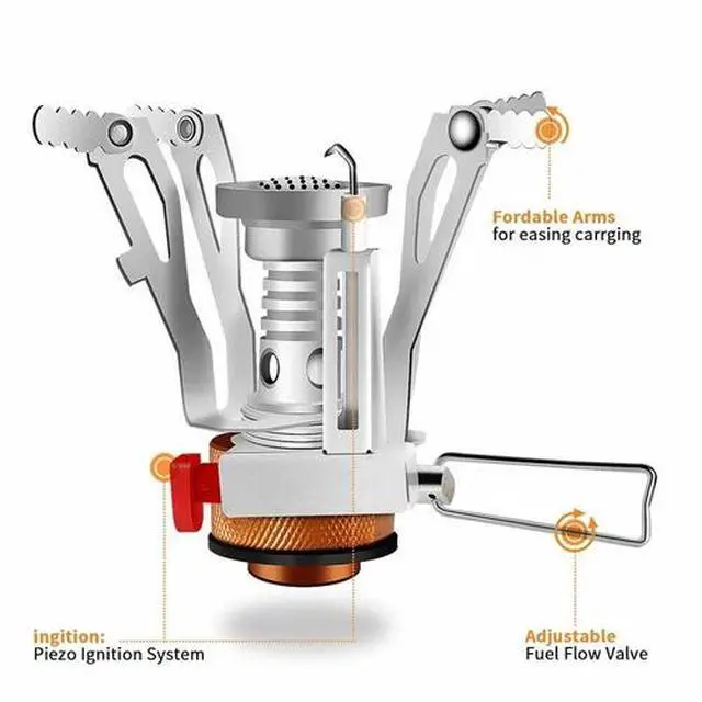 Alt view image 3 of 7 - Portable Cookware Gas Camping Stove Butane Propane Burner Outdoor Hiking Picnic