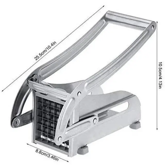 Alt view image 2 of 3 - 2 Blade Stainless Steel French Fry Cutter Potato Vegetable Slicer Chopper Dicer