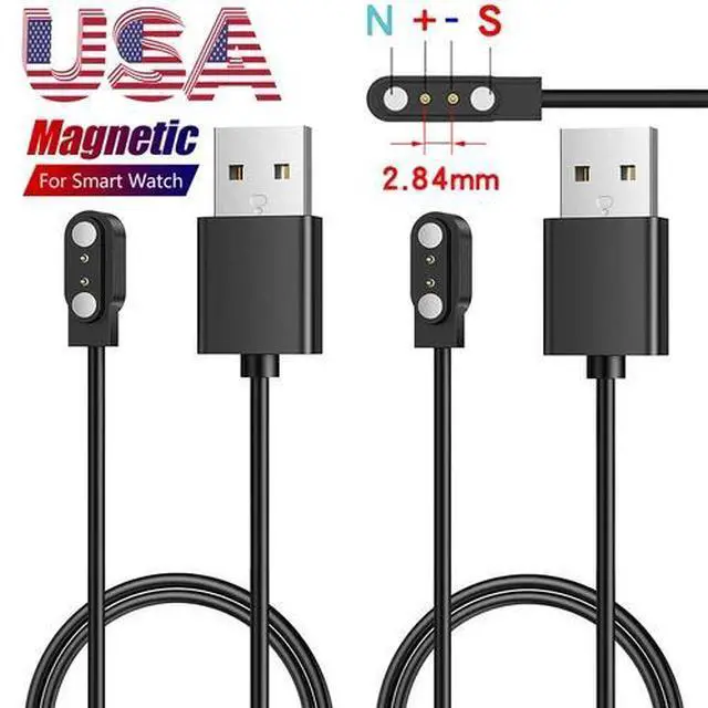 Main image of 2PCS 2-Pin Universal USB Data Charging Cable Magnetic 2.84mm Smart Watch Charger