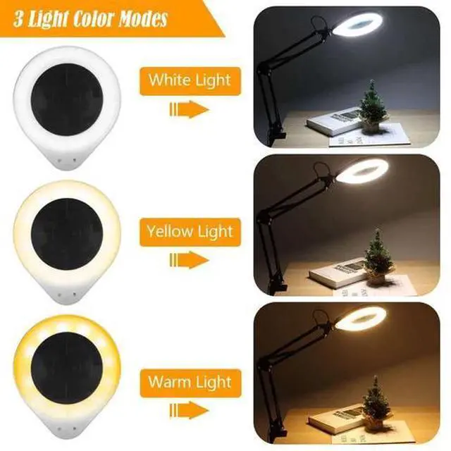 Alt view image 7 of 7 - 8x Magnifying Glass Lens Desk Light Magnifier 72 LED Lamp Reading Lamp Clamp