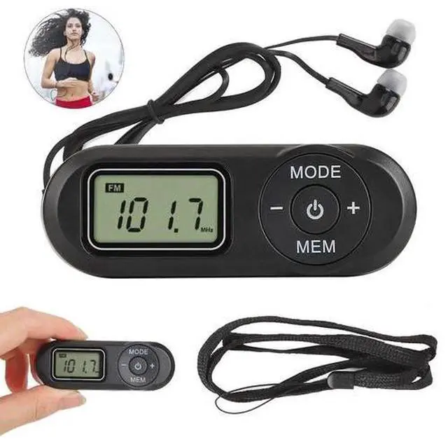 Main image of Portable Mini FM Radio Digital Pocket Handy LCD FM Radio with Earphone Gifts