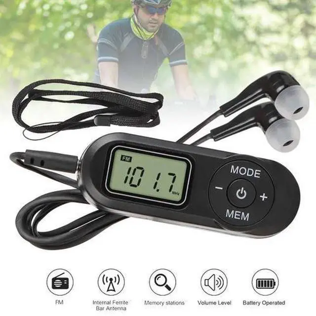 Alt view image 2 of 7 - Portable Mini FM Radio Digital Pocket Handy LCD FM Radio with Earphone Gifts