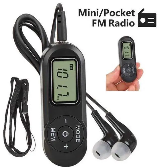 Alt view image 4 of 7 - Portable Mini FM Radio Digital Pocket Handy LCD FM Radio with Earphone Gifts