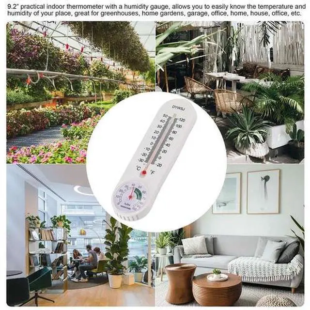 Alt view image 4 of 7 - 2PC Wall Thermometer Indoor Outdoor Mount Garden Greenhouse Home Humidity Meter Tool