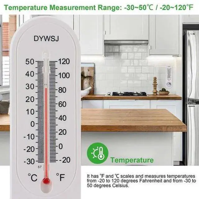 Alt view image 2 of 7 - 2PC Wall Thermometer Indoor Outdoor Mount Garden Greenhouse Home Humidity Meter Tool