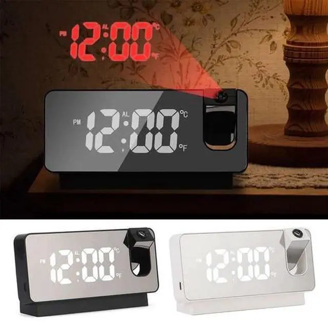 Main image of 12/24H Digital LED Projector Temperature Time Alarm Clock Projection Monitor USB