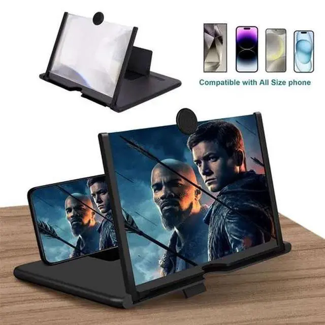 Alt view image 4 of 7 - 10in Mobile Phone Screen Magnifier 3D HD Video Amplifier Stand Black