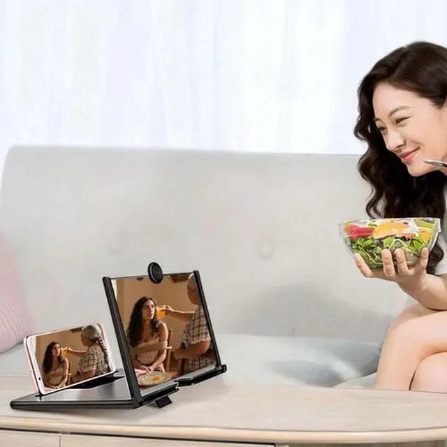 Alt view image 7 of 7 - 10in Mobile Phone Screen Magnifier 3D HD Video Amplifier Stand Black