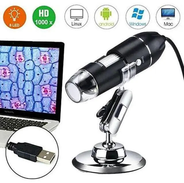 Main image of 1000X Zoom 8LED HD 1080P USB Microscope Digital Magnifier Endoscope Video Camera