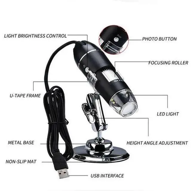 Alt view image 6 of 7 - 1000X Zoom 8LED HD 1080P USB Microscope Digital Magnifier Endoscope Video Camera