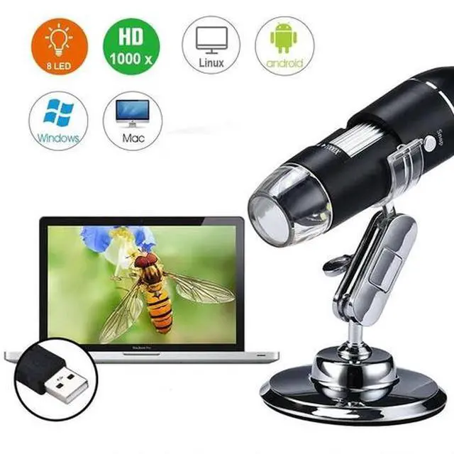 Alt view image 7 of 7 - 1000X Zoom 8LED HD 1080P USB Microscope Digital Magnifier Endoscope Video Camera