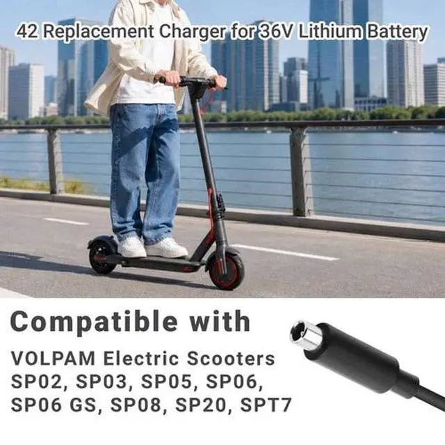 Alt view image 4 of 5 - 42V 2A Charger for VOLPAM SP06 SP05 SP03 SP02 SP20 SP08 for 36V L1thium Battery