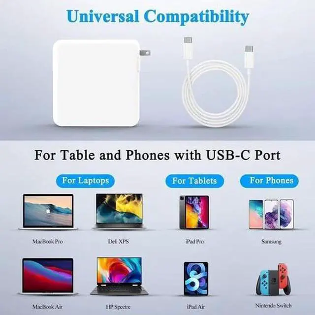 Alt view image 3 of 6 - For 30W 61W USB-C Power Adapter Charger Pro MacBook Air A1708 A1882 A1532 A1932