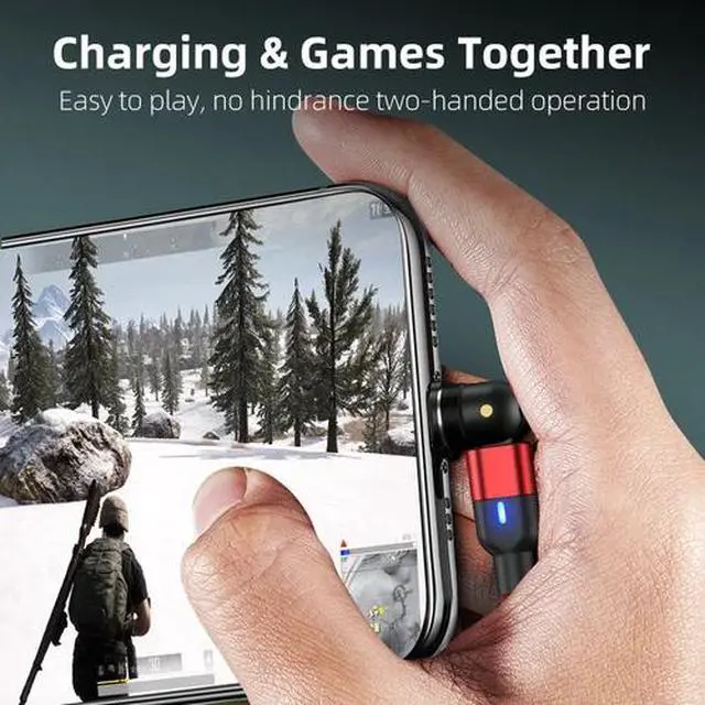 Alt view image 4 of 7 - 180°+360° Rotate Magnetic Charger Cable Phone Fast Charging Type C Micro USB Lot