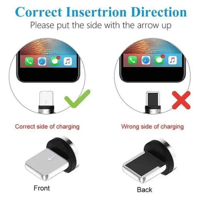 Alt view image 6 of 7 - 180°+360° Rotate Magnetic Charger Cable Phone Fast Charging Type C Micro USB Lot