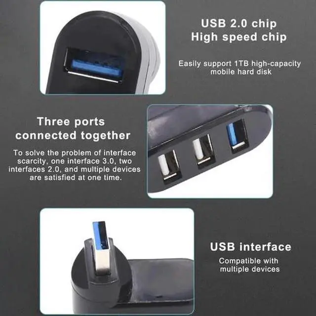 Alt view image 5 of 6 - High Speed 3 Port USB 3.0 Multi HUB Splitter Expansion Desktop PC Laptop Adapter