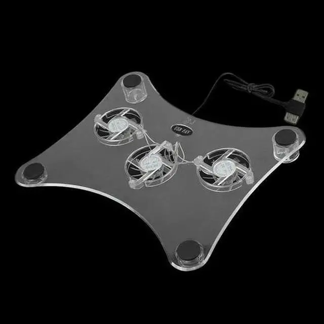Alt view image 4 of 7 - 3 Fans USB Cooler Cooling Pad Stand LED Light Radiator For Laptop PC Notebook