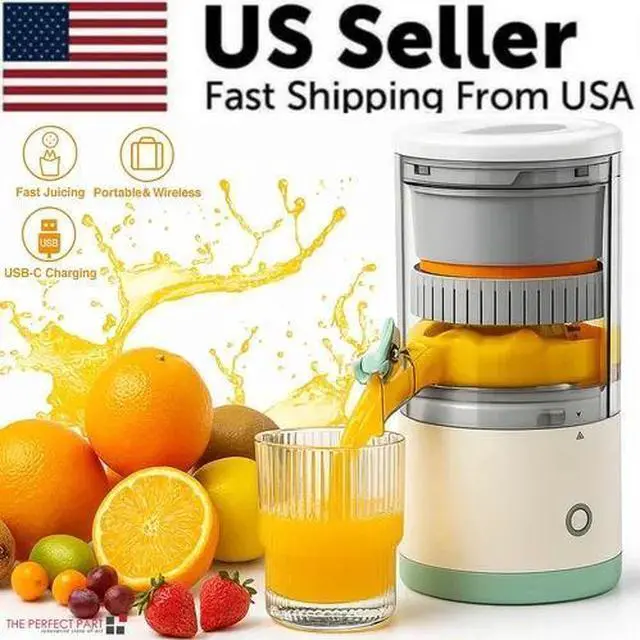 Main image of Electric Citrus Juicer Rechargeable Hands-Free Masticating Orange Lemon Squeezer