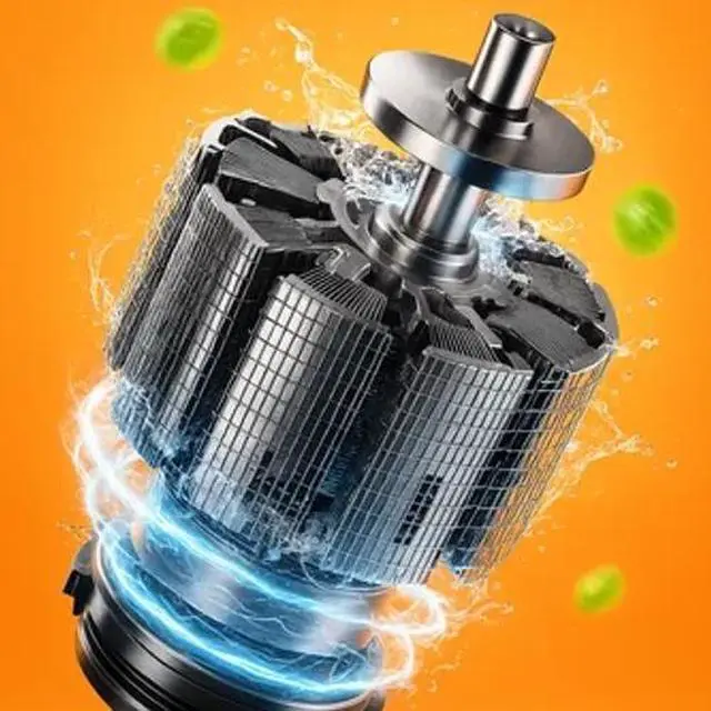 Alt view image 6 of 7 - Electric Citrus Juicer Rechargeable Hands-Free Masticating Orange Lemon Squeezer