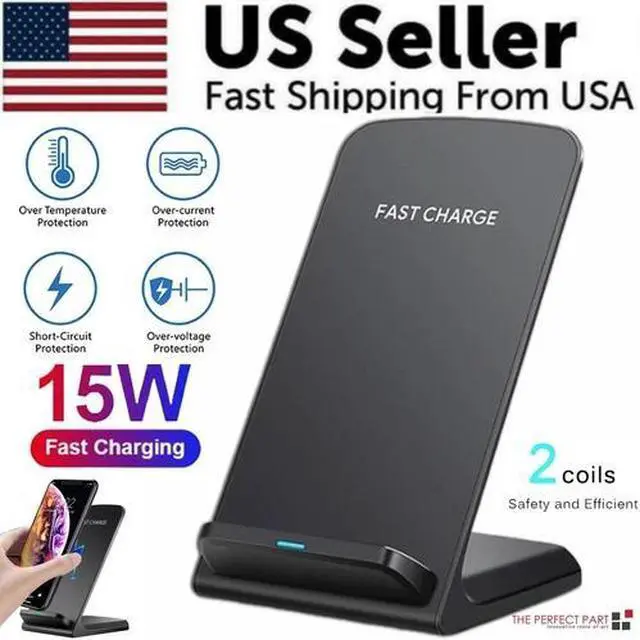 Main image of Wireless Fast Charger Charging Pad Stand Dock For Samsung Galaxy iPhone Phone