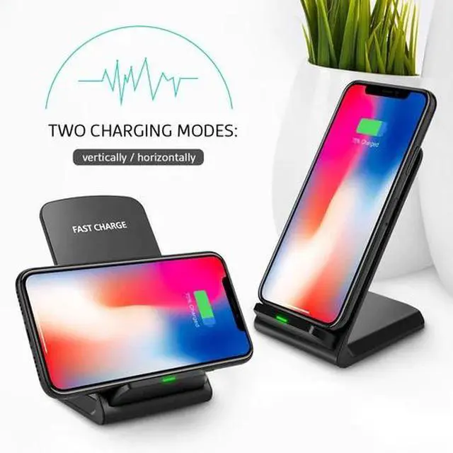 Alt view image 2 of 7 - Wireless Fast Charger Charging Pad Stand Dock For Samsung Galaxy iPhone Phone