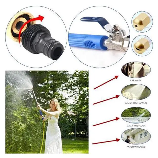Alt view image 7 of 7 - High Pressure Power Washer Water Spray Gun Nozzle Wand Attachment Garden Hose