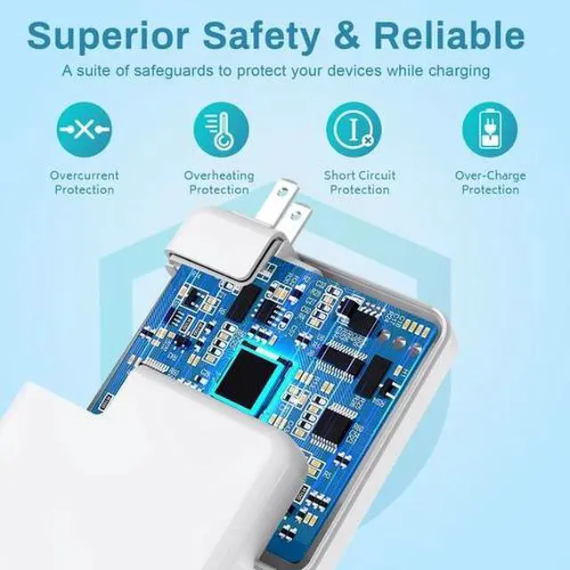 Alt view image 6 of 7 - 61W USB-C Type-C Power Adapter Charger For MacBook PRO 13" 14" A1718 A2518 NEW