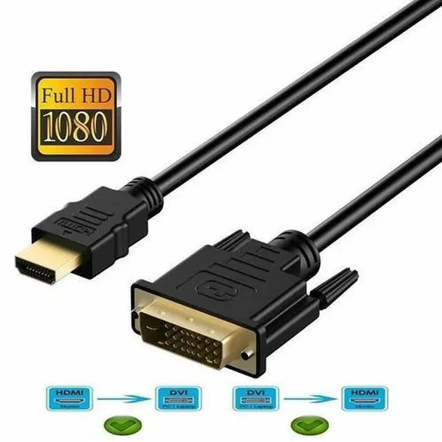 Main image of New HDMI to DVI-D 24+1 Pin Monitor Display Adapter Cable Male/Male HD HDTV 6 FT