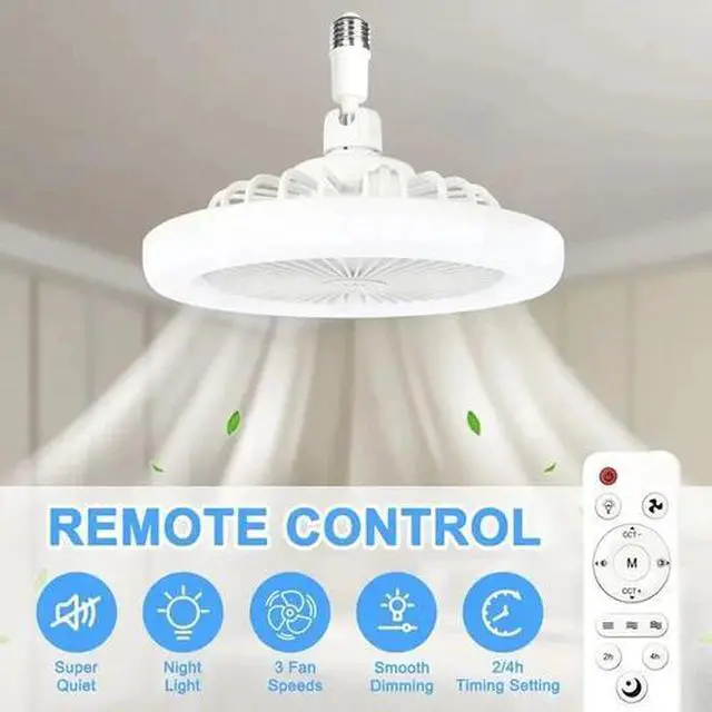 Main image of Dimmable Ceiling Fan with Lights and Remote Socket Fan light with Dimmable Led