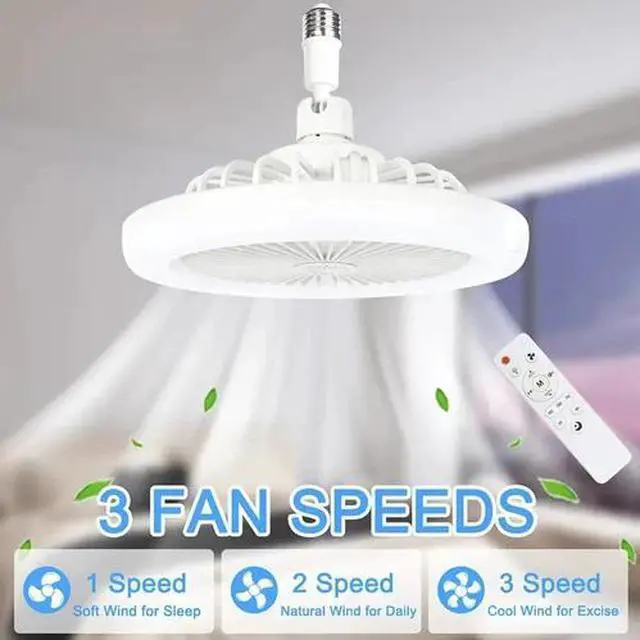 Alt view image 4 of 7 - Dimmable Ceiling Fan with Lights and Remote Socket Fan light with Dimmable Led