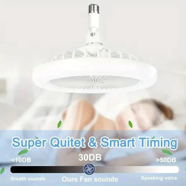 Alt view image 6 of 7 - Dimmable Ceiling Fan with Lights and Remote Socket Fan light with Dimmable Led