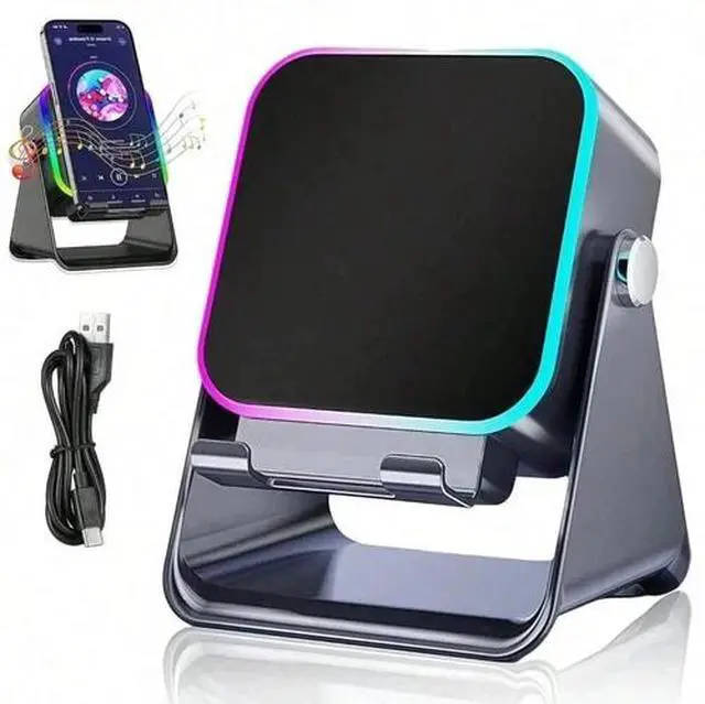 Alt view image 2 of 7 - NEW Wireless Induction Speaker 5-in-1 Bluetooth Speaker With Phone Stand USA