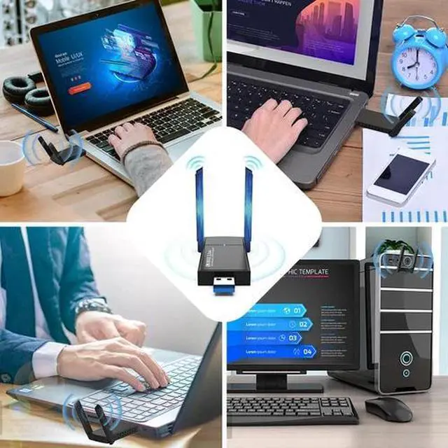 Alt view image 6 of 7 - USB 3.0 Wireless WIFI Adapter 1300Mbps Long Range Dongle Dual Band Network lot
