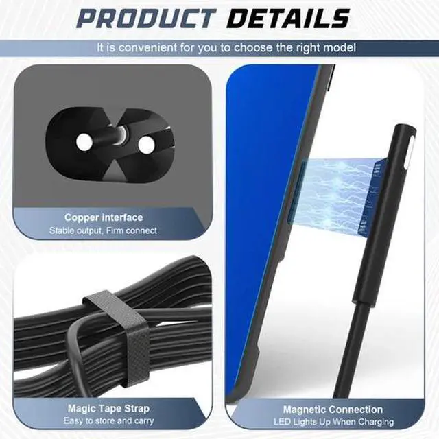 Alt view image 7 of 7 - 65W Adapter Charger For Microsoft Surface Pro 3/4/5/6/7/8/9/X Laptop 1/2/3 1706