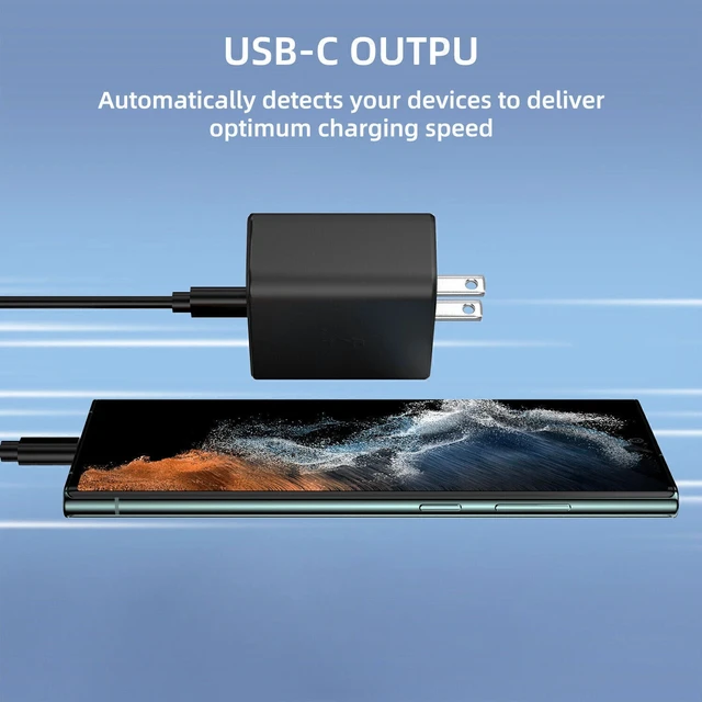 Alt view image 3 of 7 - 45 Watts USB-C Super Fast Charging Wall Charger & USB-C Type C Cable For Samusng