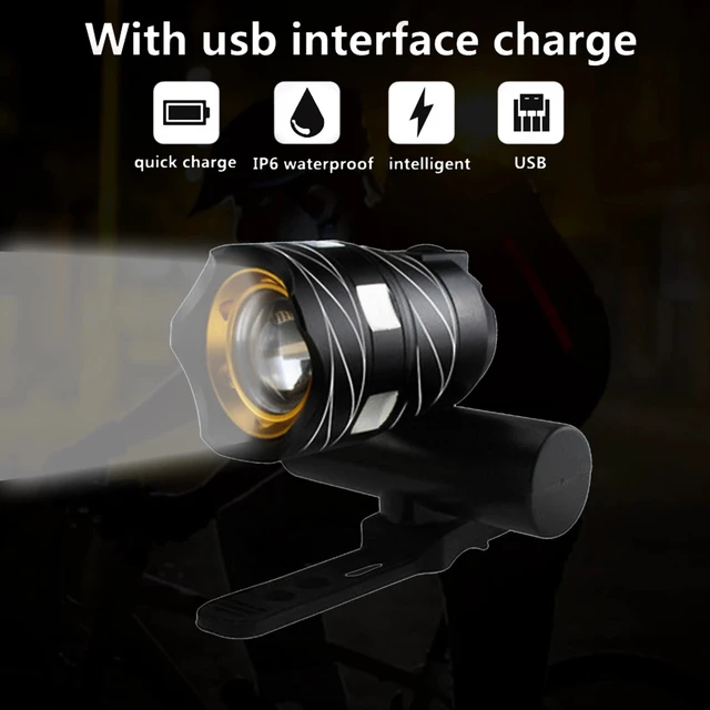 Alt view image 4 of 7 - Rechargeable 15000LM LED MTB Bicycle Light Bike Front Headlight w/USB Cord