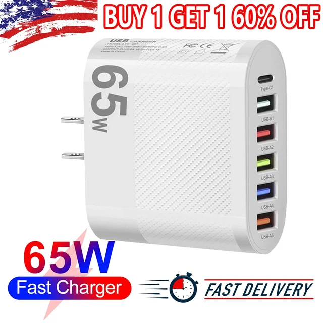 Main image of 6Port USB Hub Wall Charger Travel Fast Charging Station Power AC Adapter US Plug