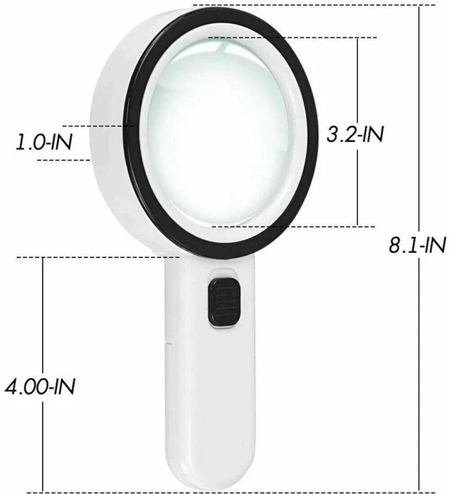 Alt view image 5 of 7 - 30X Handheld Magnifier 12 LED Illuminated Light for Reading Jewelry Watch Repair