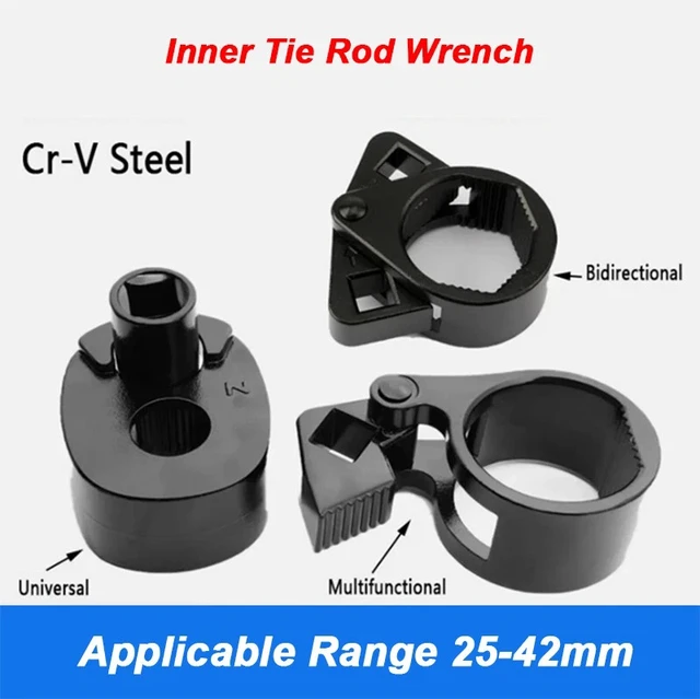 Alt view image 2 of 7 - Black Inner Tie Rod Wrench Universal Steering Track Removal Garage Tool 27-42mm