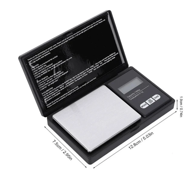 Alt view image 2 of 7 - Digital Scale 1000g x 0.1g Jewelry Gold Silver Coin Gram Pocket Size Herb Grain