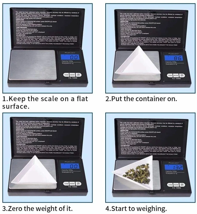 Alt view image 6 of 7 - Digital Scale 1000g x 0.1g Jewelry Gold Silver Coin Gram Pocket Size Herb Grain