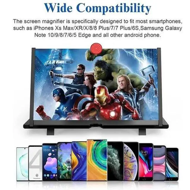 Alt view image 5 of 7 - 13'' Screen Magnifier Cell phone Newest Version 3D HD Video Phone Amplifier lot