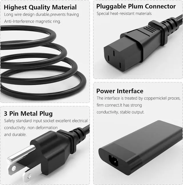 Alt view image 9 of 14 - 280W Charger Compatible with HP HP omen 16 (2021-2025) G1 G2 G3 G4 16b0000 16c0000 16ae0000 16ap0000 i7 i9 Ryzen AI 9 RTX 3060 3070 Ti 3080 Ti 4060 4070 5060 5070 TPN-LA27 TPN-CA26 Gaming Laptop