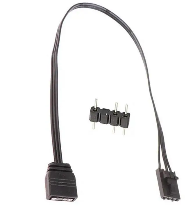 Alt view image 2 of 2 - For 4PIN RGB to Standard ARGB 3-Pin 5V Adapter Connector RGB Cable 25cm
