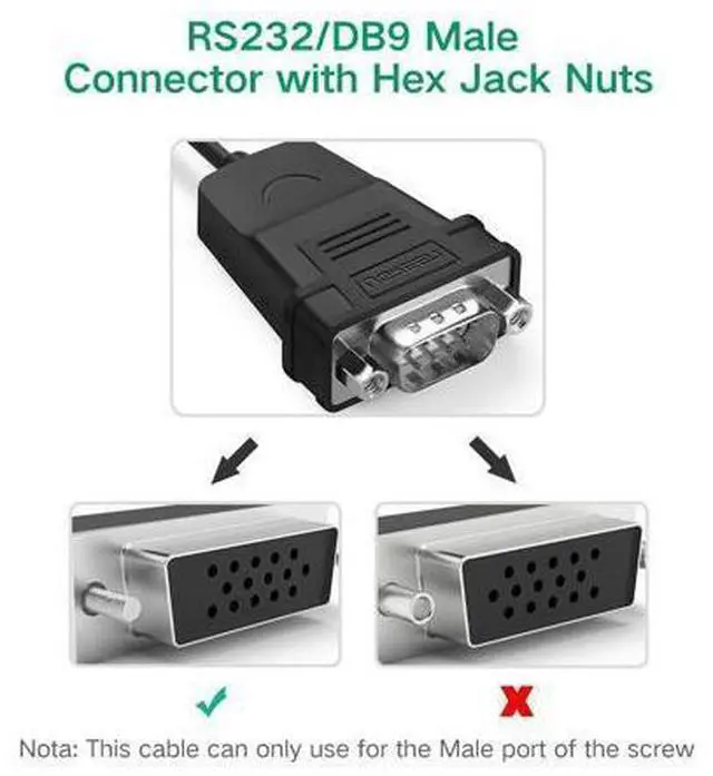 Alt view image 11 of 14 - UGREEN USB to Serial RS232 Cable Adapter 4 Ports DB9 Converter 9-Pin Male to Male with Hexnuts for Windows 10/8.1/8/7/XP/Vista/Linux/MAC OS 8/9/OS X