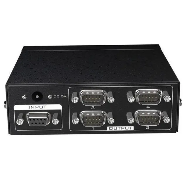 Alt view image 8 of 12 - (US Plug)(4 port)4 Port Active Serial RS232 Splitter 1 to 4 RS232 bi-direction Switcher Splitter 4 to 1 Support Bidirectional Transmission
