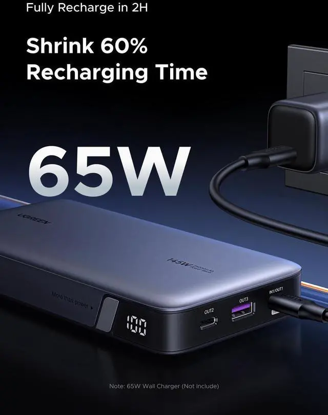 Alt view image 12 of 14 - Power Bank 25,000mAh 145W Laptop Portable Charger, Nexode 3-Port USB C PD Battery Pack, for MacBook Pro/Air, Dell XPS, iPhone 17/16/15/14, Galaxy S26 Steam Deck, iPad, and More