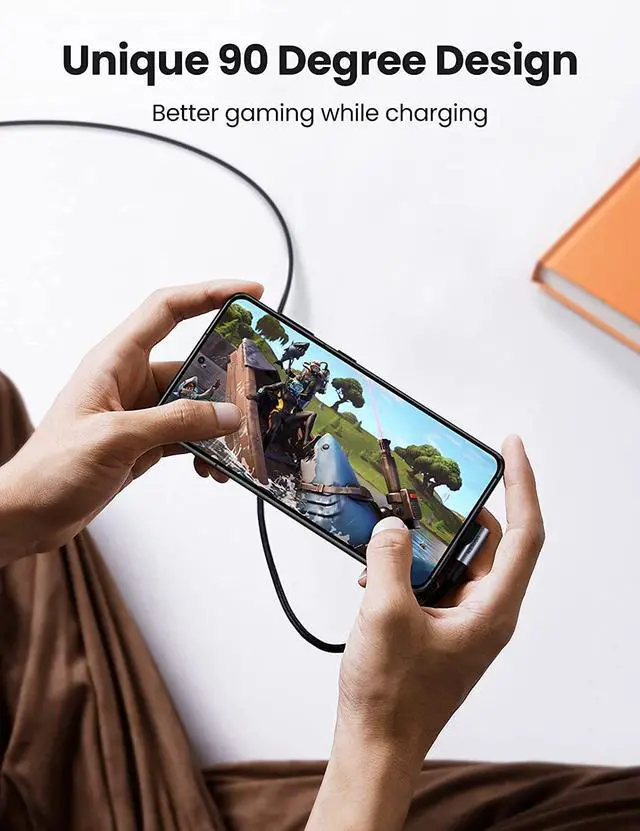 Alt view image 10 of 14 - UGREEN USB C to USB C Cable 100W Fast Charging 3FT - Right Angle 5A Type C PD Nylon Braided Charging Cord Compatible for MacBook Pro Air iPad Pro 2020 Chromebook Galaxy S21 S20 Note 20 Dell XPS Pixel