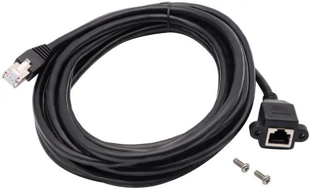Alt view image 13 of 14 - RJ45 Ethernet Cable Cat 6 Female to Male Shielded Ethernet Network Connector Screw Panel Mount Extension Cable for Router, Modem (3M/10ft)