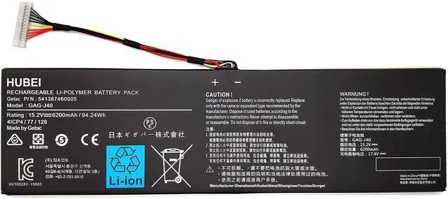 Main image of GAG-J40 Laptop Battery Replacement for Gigabyte Aorus 14 V7 K7 14-P64WV6, Aorus 15 X8 Aorus 15X V8-BK4 V8-CF2 Aorus 15G XB 15P WB 17 XA 17G KB 17X WB 17X YB X7 541387460005 541387460003(15.2V 94.24Wh)